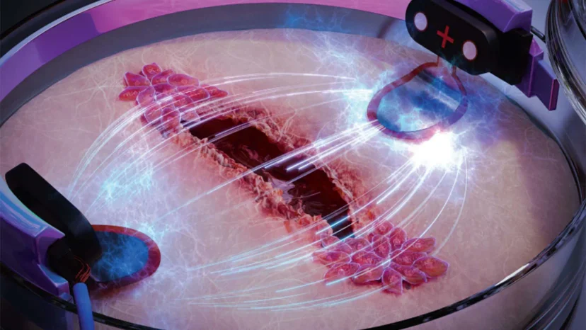 New research from Chalmers University of Technology and the University of Freiburg shows that wounds on cultured skin cells heal three times faster when stimulated with electric current. The project was recently granted more funding so the research can get one step closer to the market and the benefit of patients. @ Science Brush | Hassan A. Tahini