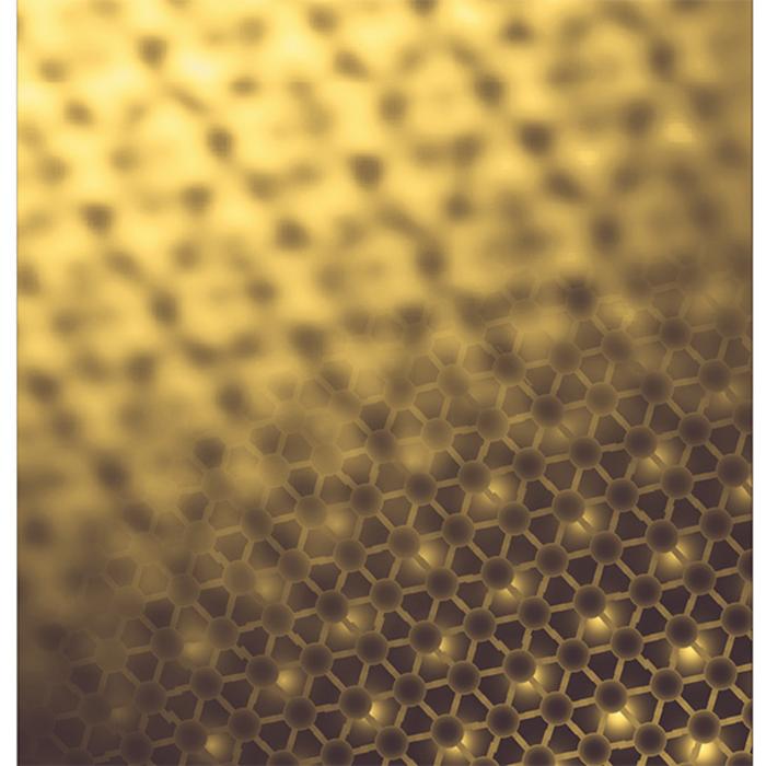 An intercrystal formed by overlaying twisted graphene on hexagonal boron nitride.