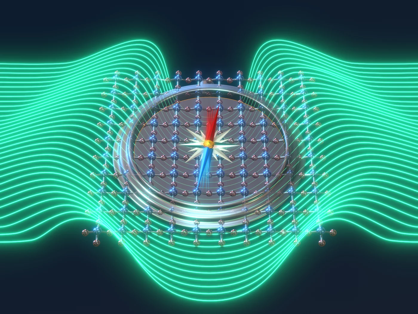 Ultrafast disruption of superconductivity in a YBa₂Cu₃O₇ thin film triggers an abrupt magnetic field quench, setting off dynamics in a neighboring spin system. @ G. de Vecchi / J. M. Harms