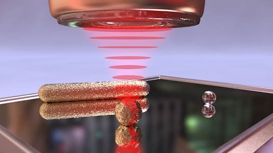 Intuitive illustration of the new method for imaging nanoparticles. (Graphic: MPQ, Laser Spectroscopy Division)