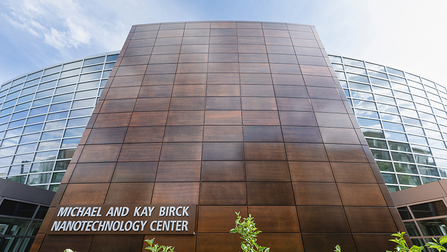 Birck Nanotechnology Center is the hub for much of Purdue’s semiconductor research, including work resulting from the master research agreement with industry partner GlobalFoundries. Credit: Purdue University photo