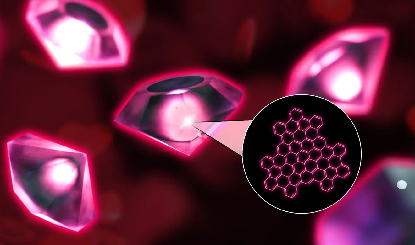 Nanodiamonds synthesized from molecular precursors exhibit higher purity and a narrower size distribution than nanodiamonds produced by conventional methods. ©Katharina Maisenbacher / MPI for Polymer Research