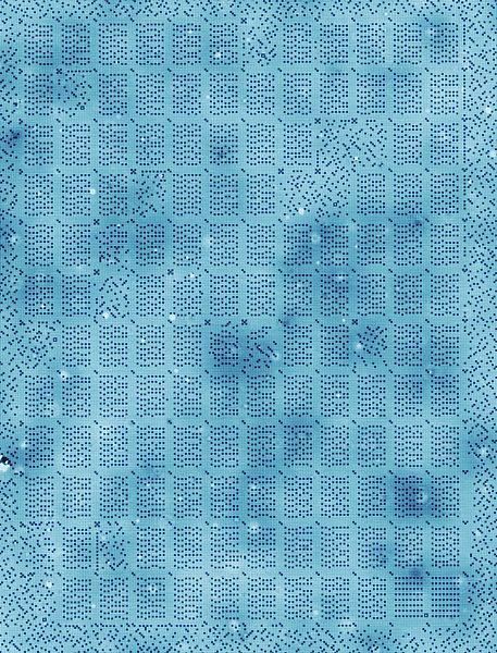 STM scan (96 nm wide, 126 nm tall) of the 1 kB memory, written to a section of Feynman’s lecture There’s Plenty of Room at the Bottom (with text markup).