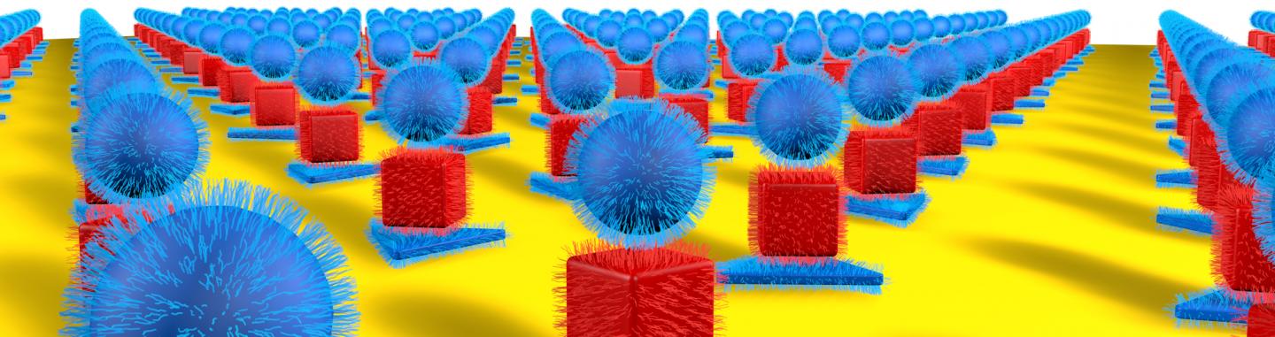 Northwestern University researchers have developed a new method to precisely arrange nanoparticles of different sizes and shapes in two and three dimensions, resulting in optically active superlattices. @ Northwestern University