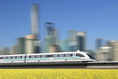 High speed maglev trains use superconductors to make the train hover above the track (Image from Shutterstock, cyo bo)