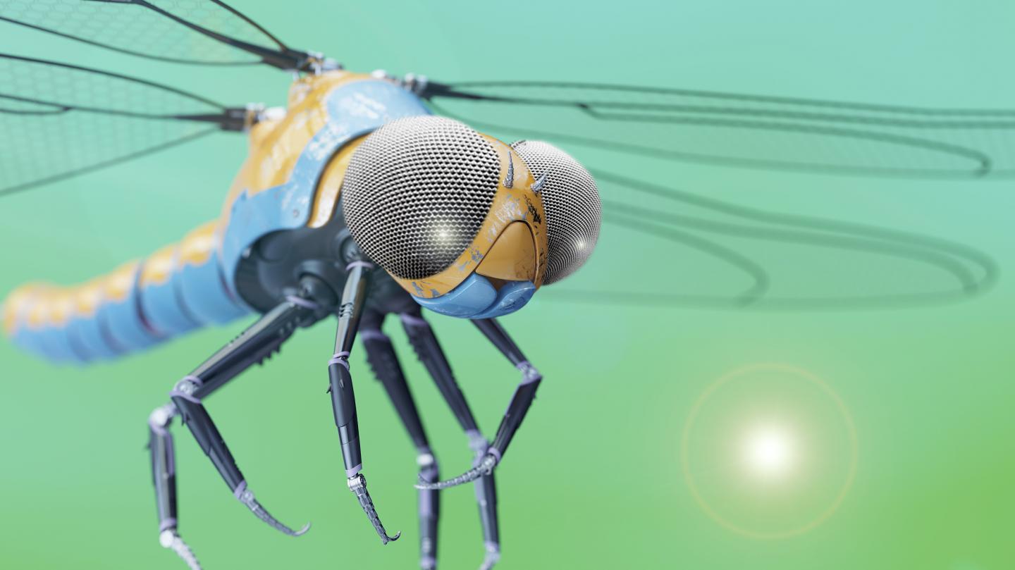 Researchers have created a bio-inspired compound eye that is helping scientists understand how insects sense an object and its trajectory with such speed. The compound eye could also be useful for 3D location systems for robots, self-driving cars and unmanned aerial vehicles. @ Le Song, Tianjin University