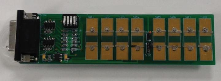 The electronic nose matrix board with eight sensors. @ Sonia Freddi et al / Advanced Healthcare Materials